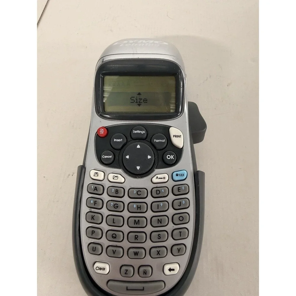 DYMO LetraTag LT-100H Handheld Label Maker Silver - Tested & Working With Cradle